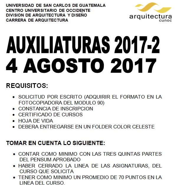 Auxiliaturas 2017-2